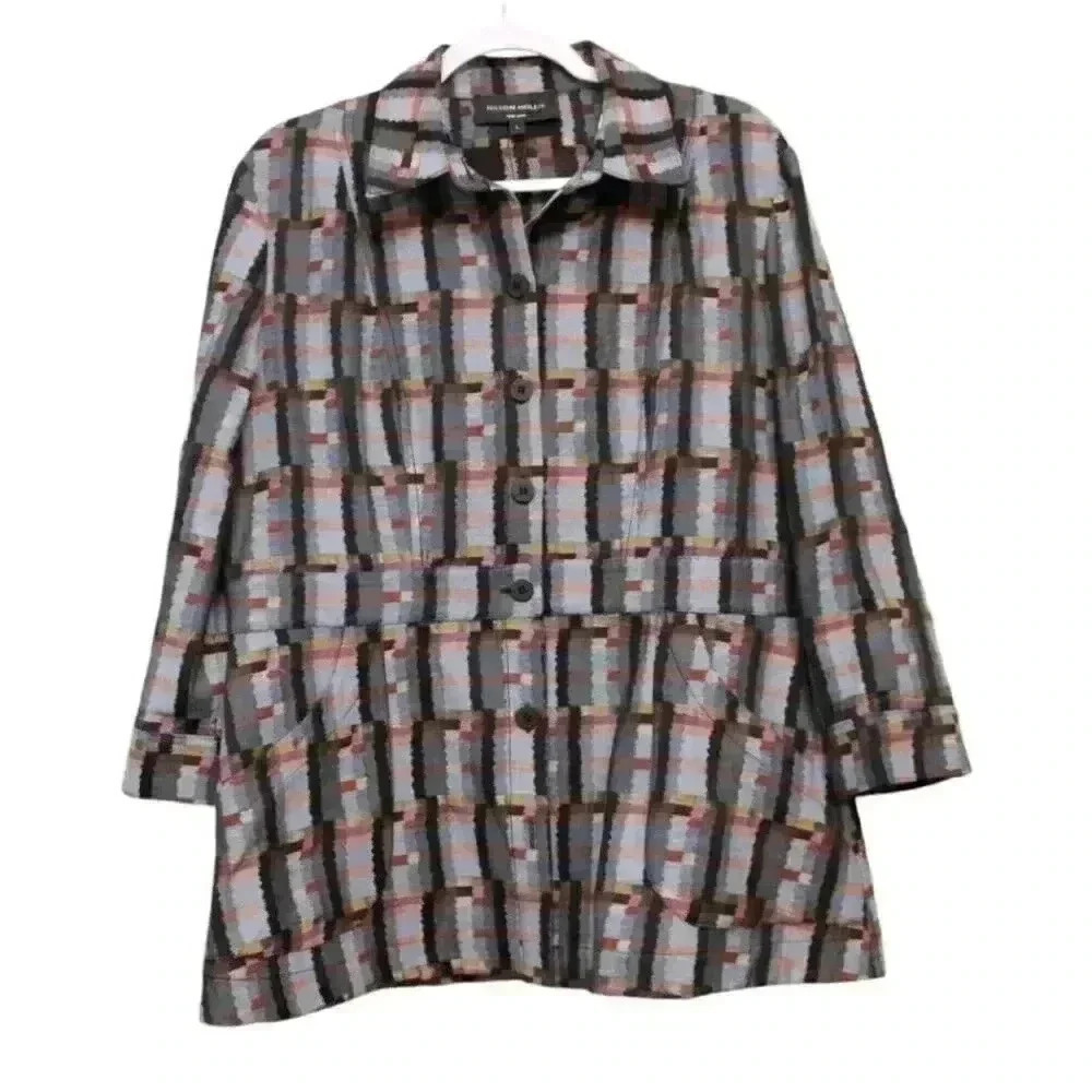 NWT Hilton Hollis Jacket Size Large Multicolor Boho Artsy Business Casual Career